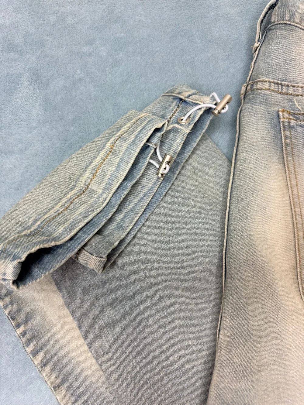 MNML Cargo Jeans Men’s 34 Light Wash Denim Utility Streetwear Y2K